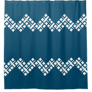 Ocean Blue and White Mono Zig Zag