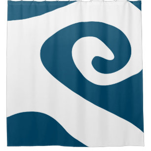 Ocean Blue and White Swirl Wave
