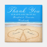 Ocean Blue  Beach Wedding 2 Hearts Sand