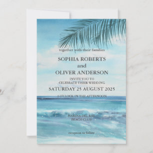 Ocean Blue Beach Wedding Invitation