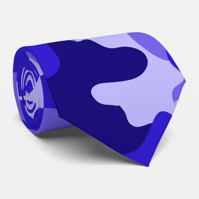Ocean Blue Camo Neck Tie (Rolled)