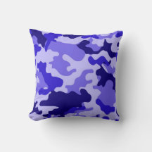 Ocean Blue Camo Throw Pillow