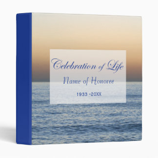 Ocean Blue Celebration of Life Memorial Guest Book Binder