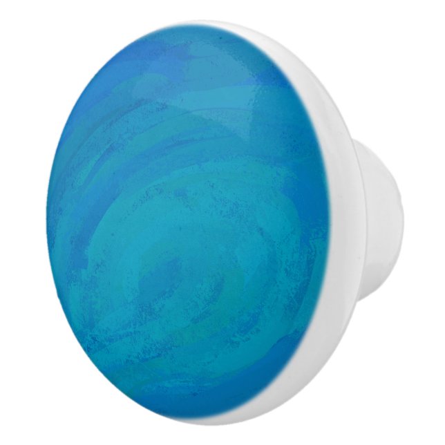 Ocean Blue Ceramic Knob (Right)