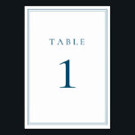 Ocean Blue Classic Minimalist  Table Number<br><div class="desc">Ocean Blue Classic Minimalist Table Number. Customizable!</div>
