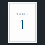 Ocean Blue Classic Minimalist  Table Number<br><div class="desc">Ocean Blue Classic Minimalist Table Number. Customizable!</div>