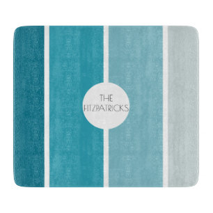 Ocean Blue Color Blocks Modern Hip Charcuterie Cutting Board