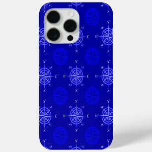 Ocean Blue Compass Rose iPhone 15 Pro Max Case
