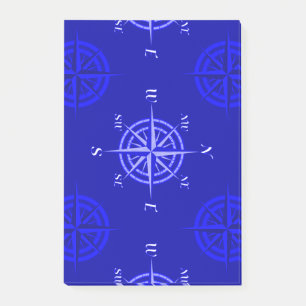 Ocean Blue Compass Rose Post-it Notes