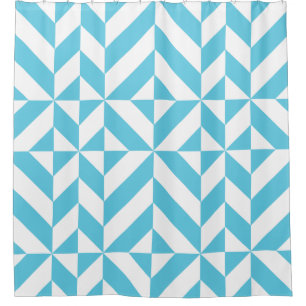 Ocean Blue Geometric Deco Pattern