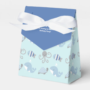 Ocean Blue Grey Whale Sea Life Favour Box
