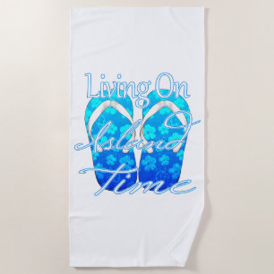 Ocean Blue Island Time Beach Towel