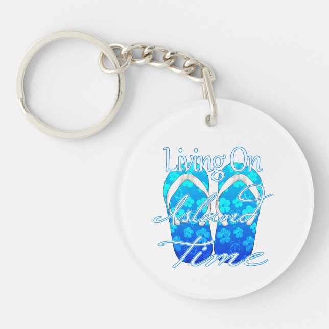 Ocean Blue Island Time Keychain (Front)