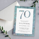 Ocean Blue Marble Modern 70th Birthday Party Invitation<br><div class="desc">A modern sophisticated 70th birthday party invitation in ocean blue hues of marbled texture, this invitation prepares your guests for a memorable celebration. The age 70 is a graphic image created using the same marble texture on the invitation and is not editable. The elegant font pairings work beautifully with the...</div>