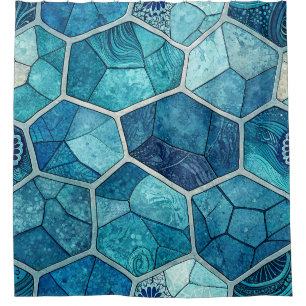 Ocean Blue Mosaic Pattern – Irregular Polygon