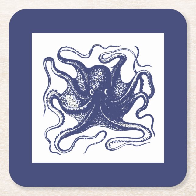 Ocean Blue Octopus Coaster (Front)