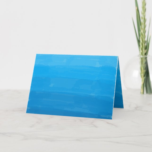 Ocean Blue Ombre Template Greeting Card (Front)