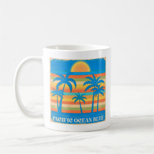Ocean Blue Palm Tree Retro Unisex T-shirt Coffee Mug