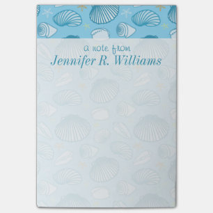 Ocean Blue Pattern Add Your Name Post-it Notes