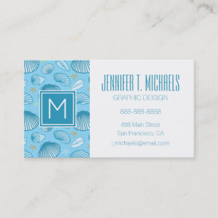 Ocean Blue Pattern Business Card