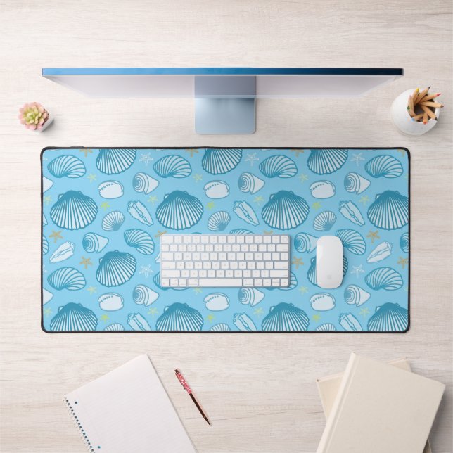 Ocean Blue Pattern Desk Mat (Office 1)