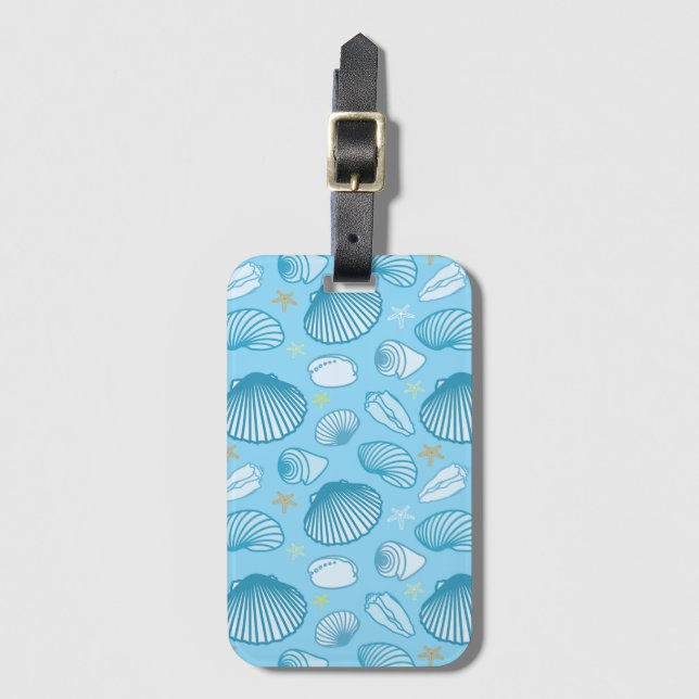 Ocean Blue Pattern Luggage Tag (Front Vertical)