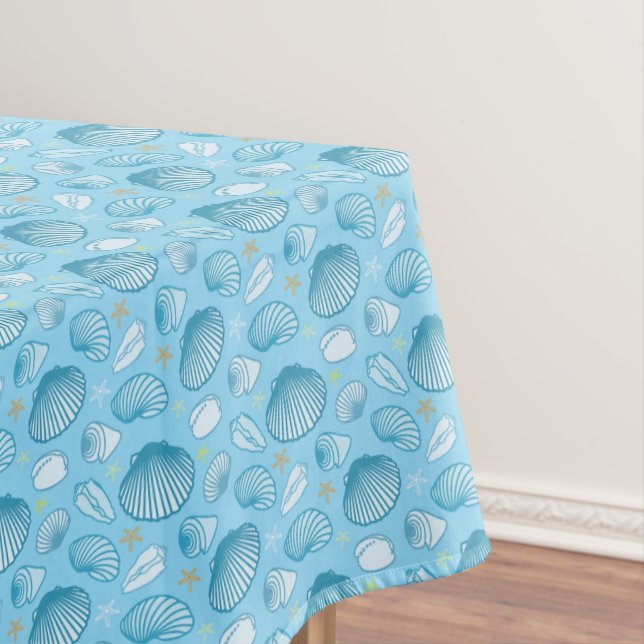 Ocean Blue Pattern Tablecloth (In Situ)