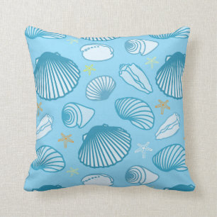 Ocean Blue Pattern Throw Pillow
