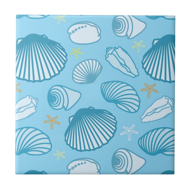 Ocean Blue Pattern Tile (Front)