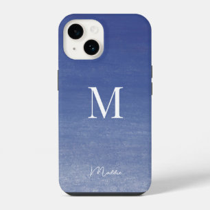 Ocean Blue Personalized Monogram Name iPhone 14 Case