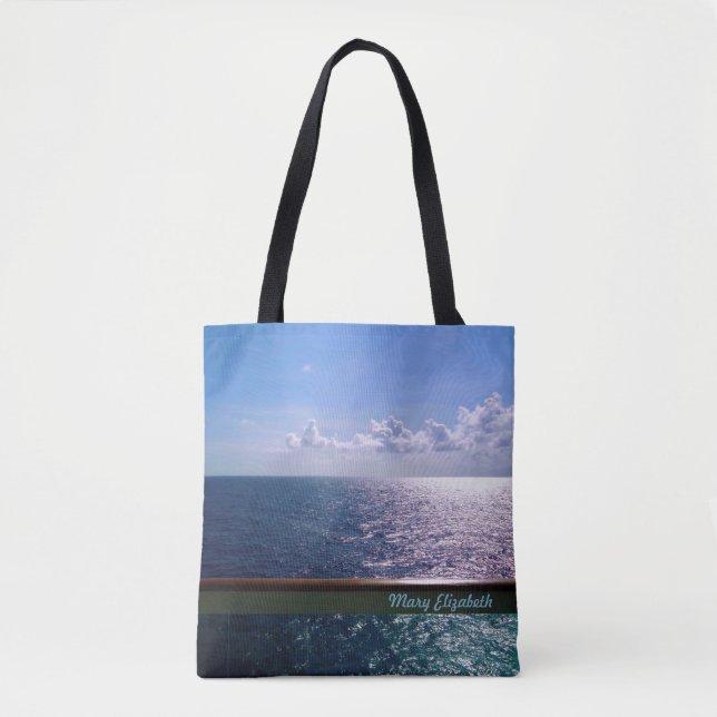 Ocean Blue Personalized Tote Bag (Front)