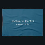 Ocean Blue Plain Elegant Modern Minimalist Kitchen Towel<br><div class="desc">Represent yourself with this modern,  elegant design. This template can be customized to meet all professional occupations.</div>