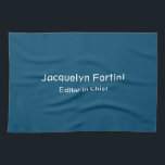 Ocean Blue Plain Elegant Modern Minimalist Kitchen Towel<br><div class="desc">Represent yourself with this modern,  elegant design. This template can be customized to meet all professional occupations.</div>