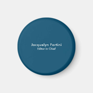 Ocean Blue Plain Elegant Modern Minimalist Magnet