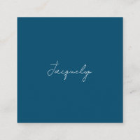 Ocean Blue Plain Elegant Modern Minimalist Name