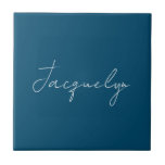 Ocean Blue Plain Elegant Modern Minimalist Name Tile<br><div class="desc">Represent yourself with this modern,  elegant design. This template can be customized to meet all professional occupations.</div>