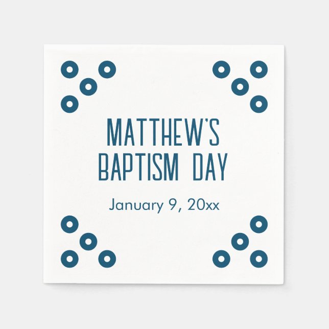 Ocean Blue Polka-dot Special Event Napkin (Front)