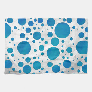Ocean Blue Polka Dots Kitchen Towel