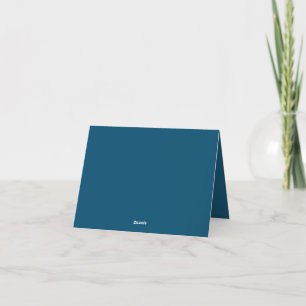 Ocean Blue, Regal Blue Folded Thank You Card