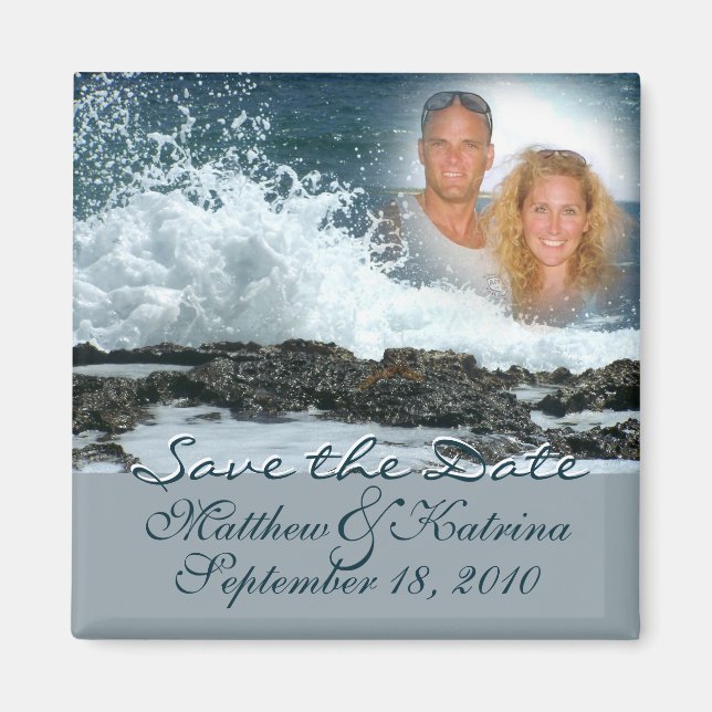 Ocean Blue/ Save the Date Magnet (Front)