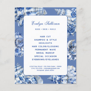 Ocean blue seashells flyer