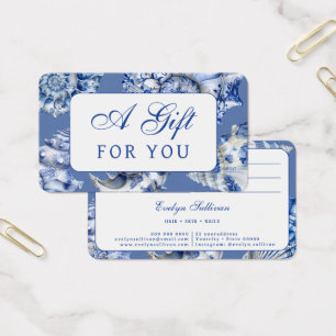 Ocean blue seashells gift card