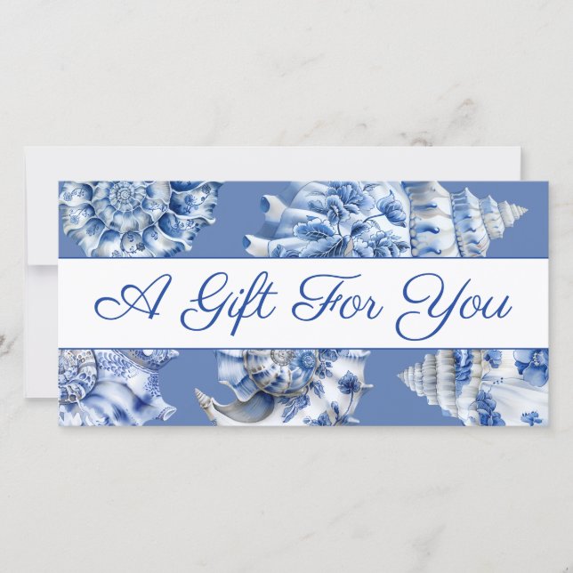 Ocean blue seashells gift certificate (Front)