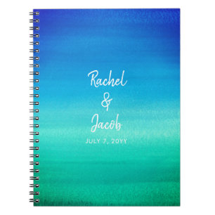 Ocean Blue Summer Beach Wedding Guest Book