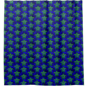 Ocean Blue Tribal Green Sea Turtles
