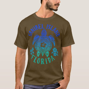 Ocean Blue Tribal Sanibel Island Sea Turtle Summer T-Shirt