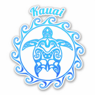 Ocean Blue Tribal Turtle Kauai