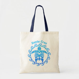 Ocean Blue Tribal Turtle Santa Cruz Tote Bag