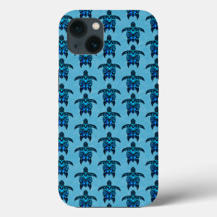 Ocean Blue Tribal Turtles iPhone 13 Case