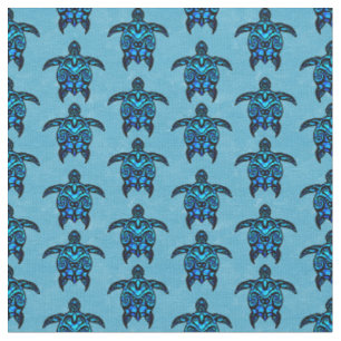 Ocean Blue Tribal Turtles Fabric